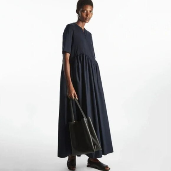 New! COS Oversized Asymmetric Waist Dress Cotton Poplin Skirt NWT - Picture 1 of 7